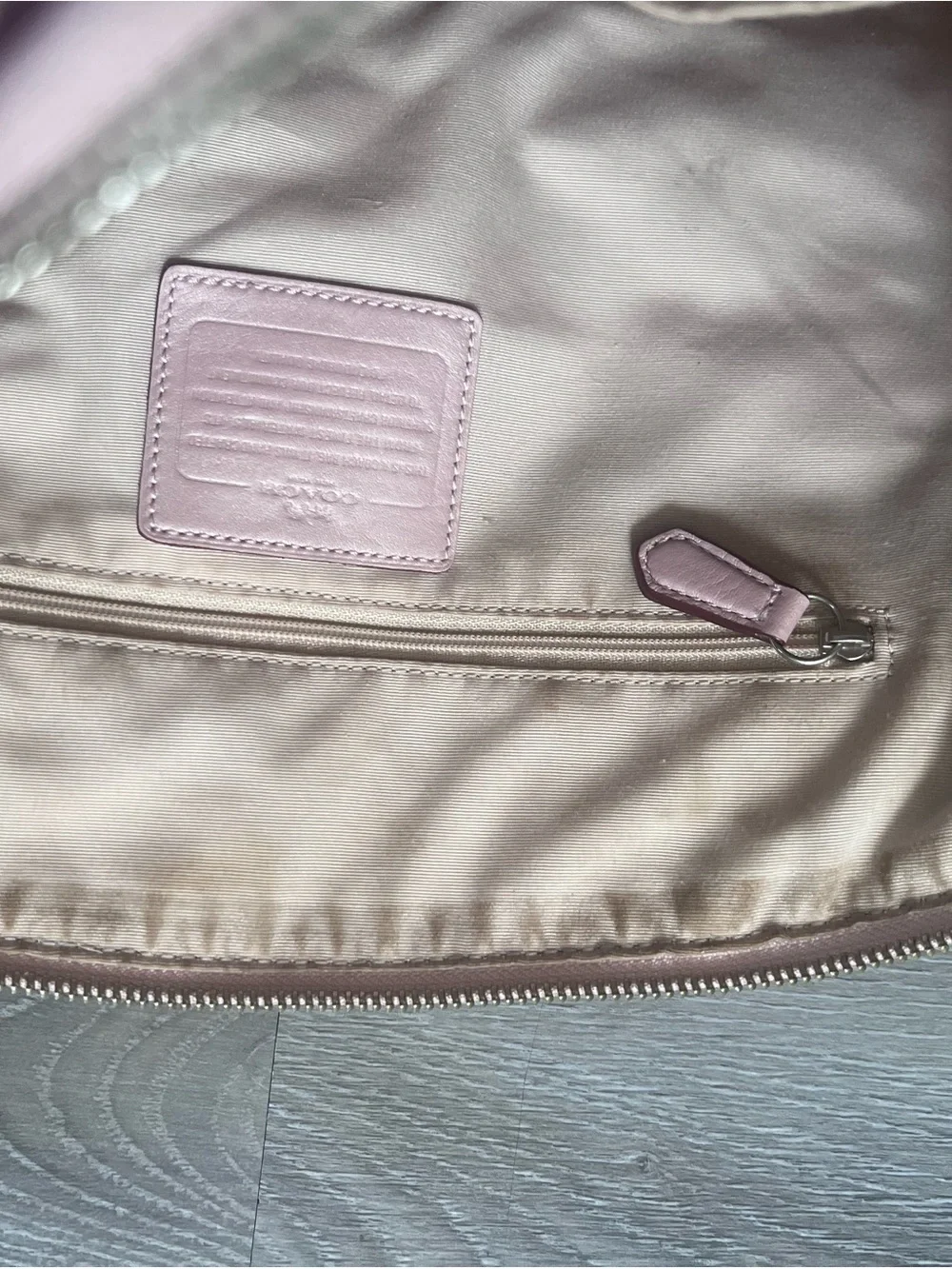 Coach Metallic Rose Pink Leather Tote